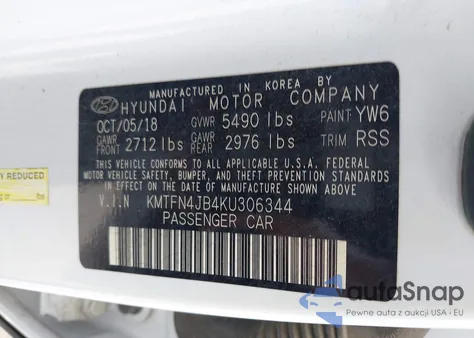 2019 Genesis G80 3.3T Sport from USA, damaged, VIN KMTFN4JB4KU306344